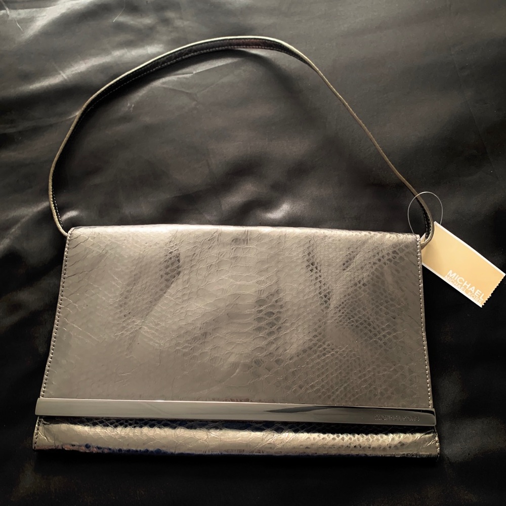 Michael Kors Tilda Gunmetal XL Clutch - Picture 4 of 8